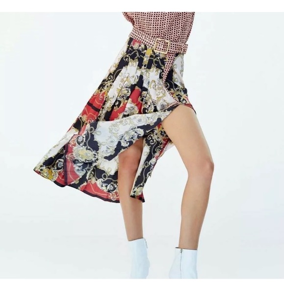 Zara Printed Chain Skirt S - Picture 4 of 8